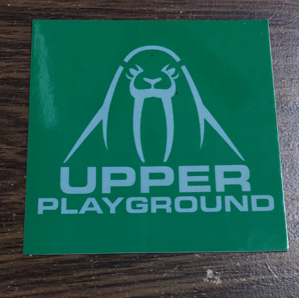 Upper Playground Green Logo Sticker