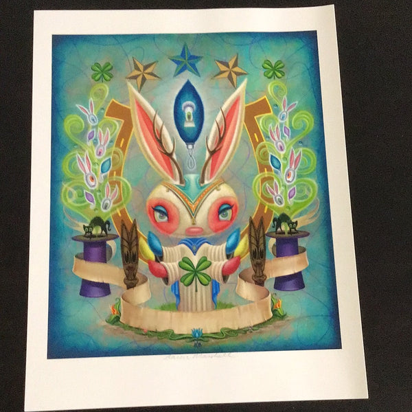 Aaron Marshall Magic Bunny Hand Signed Artist Print