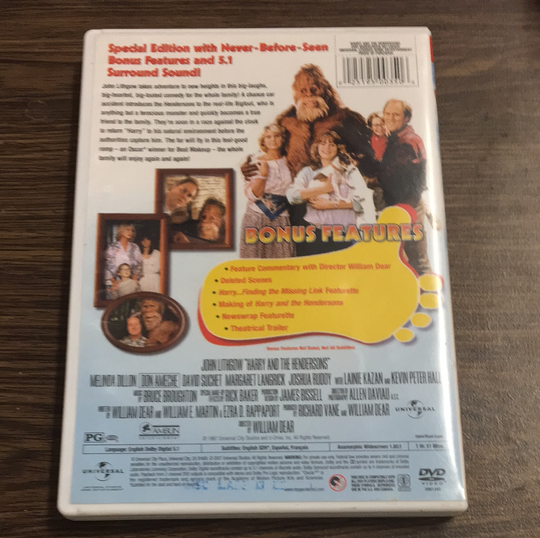 Harry and the Hendersons DVD – Somos Gallery