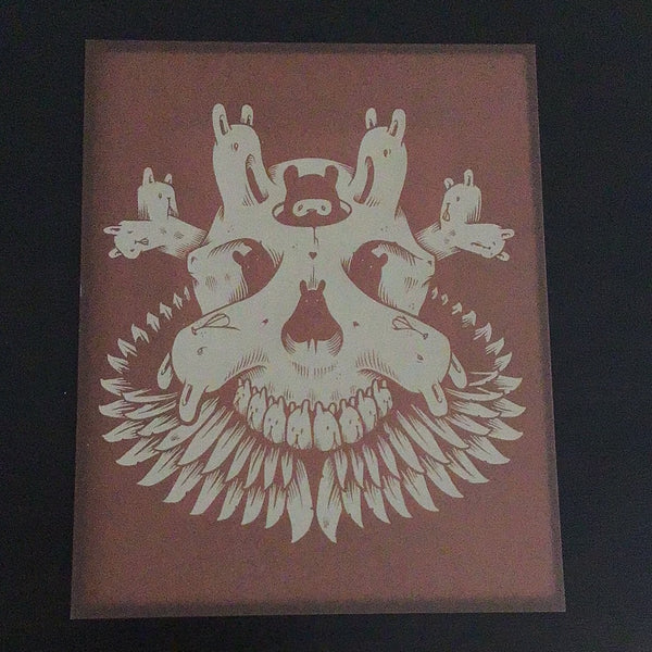 Jeremy Fish Skull Feathers Print
